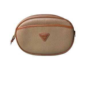 Vintage Guess Purse Bag Crossbody 90s Pebbled Tan Brown Leather Logo